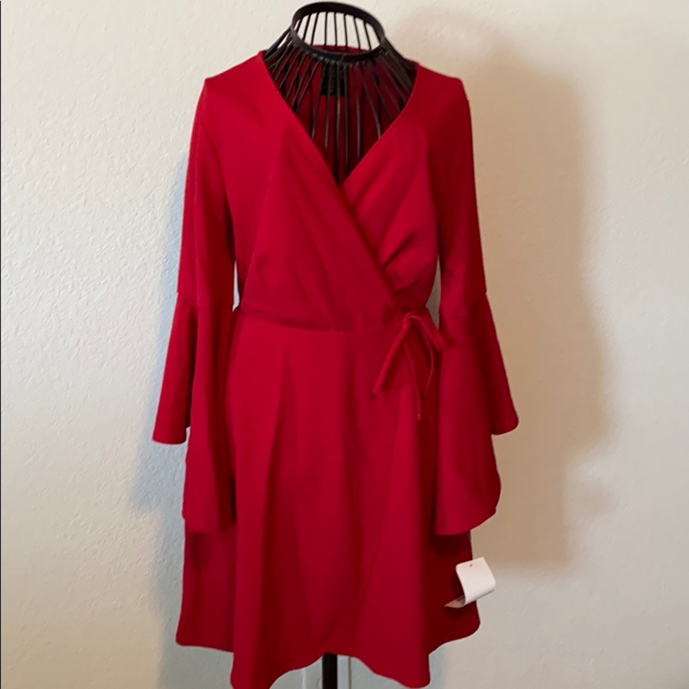Red flare dress